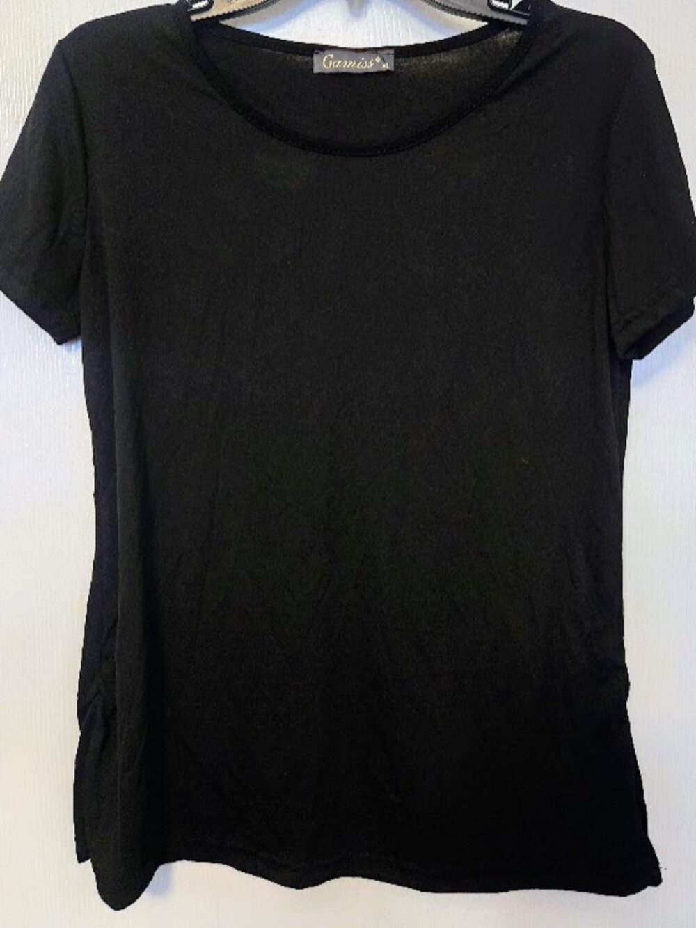 Black‎ S/S tee shirt with angel wings cut out Size XL